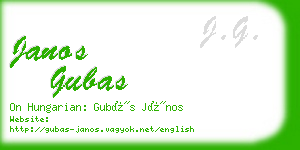 janos gubas business card